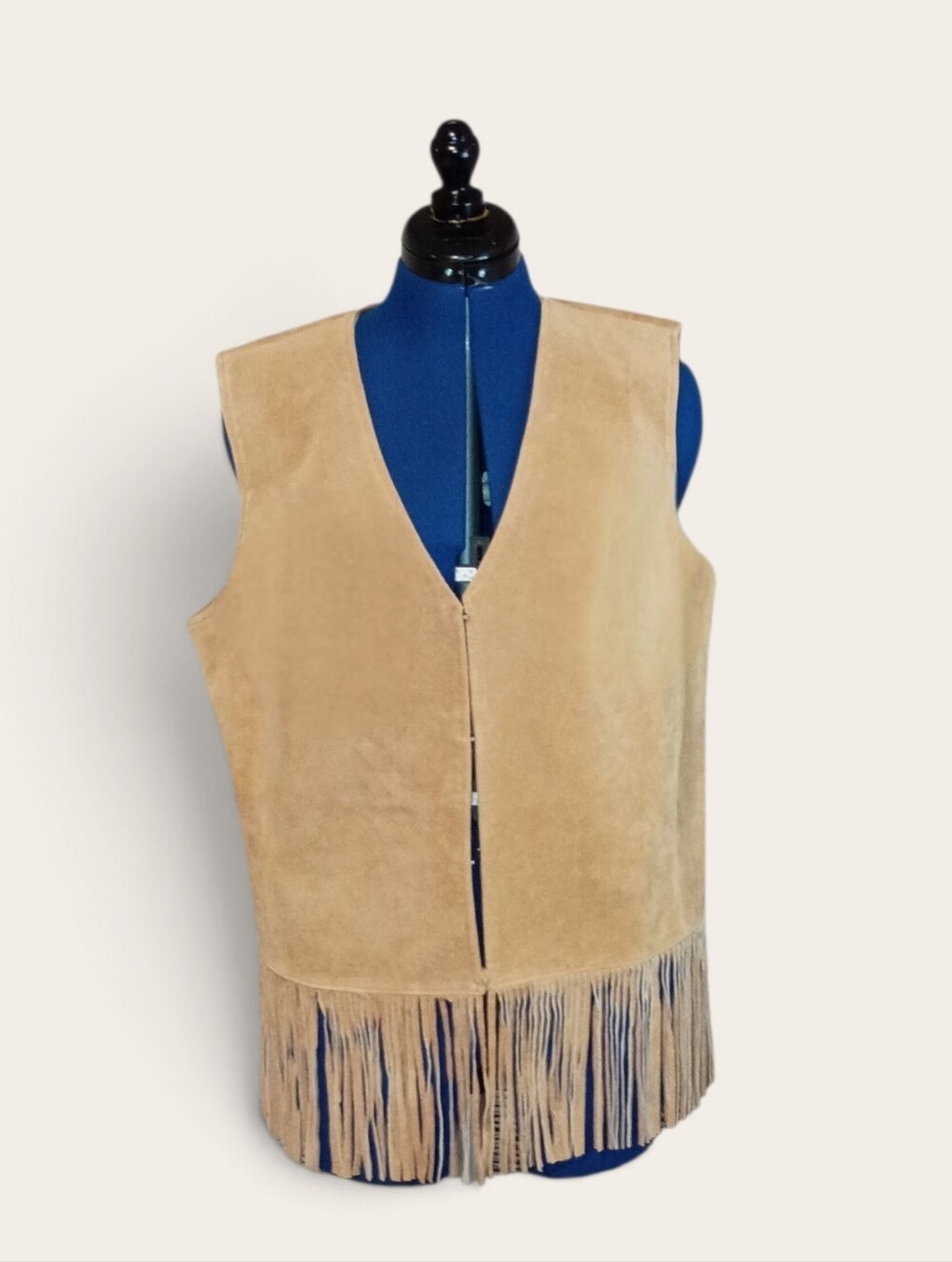 Newport News Tan Suede Fringe Vest